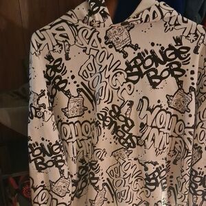 Divided Black and White SpongeBob Graphic Hoodie